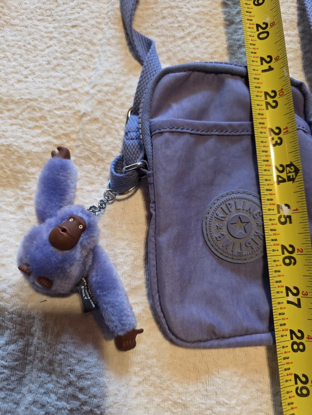 NWOT Kipling Small Lavender Crossbody Bag with Monkey Charm